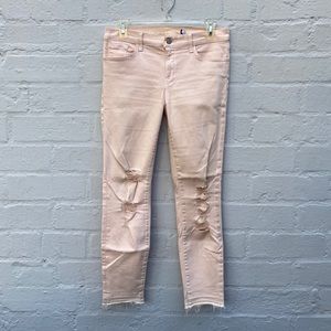 J Brand pink distressed skinny jeans